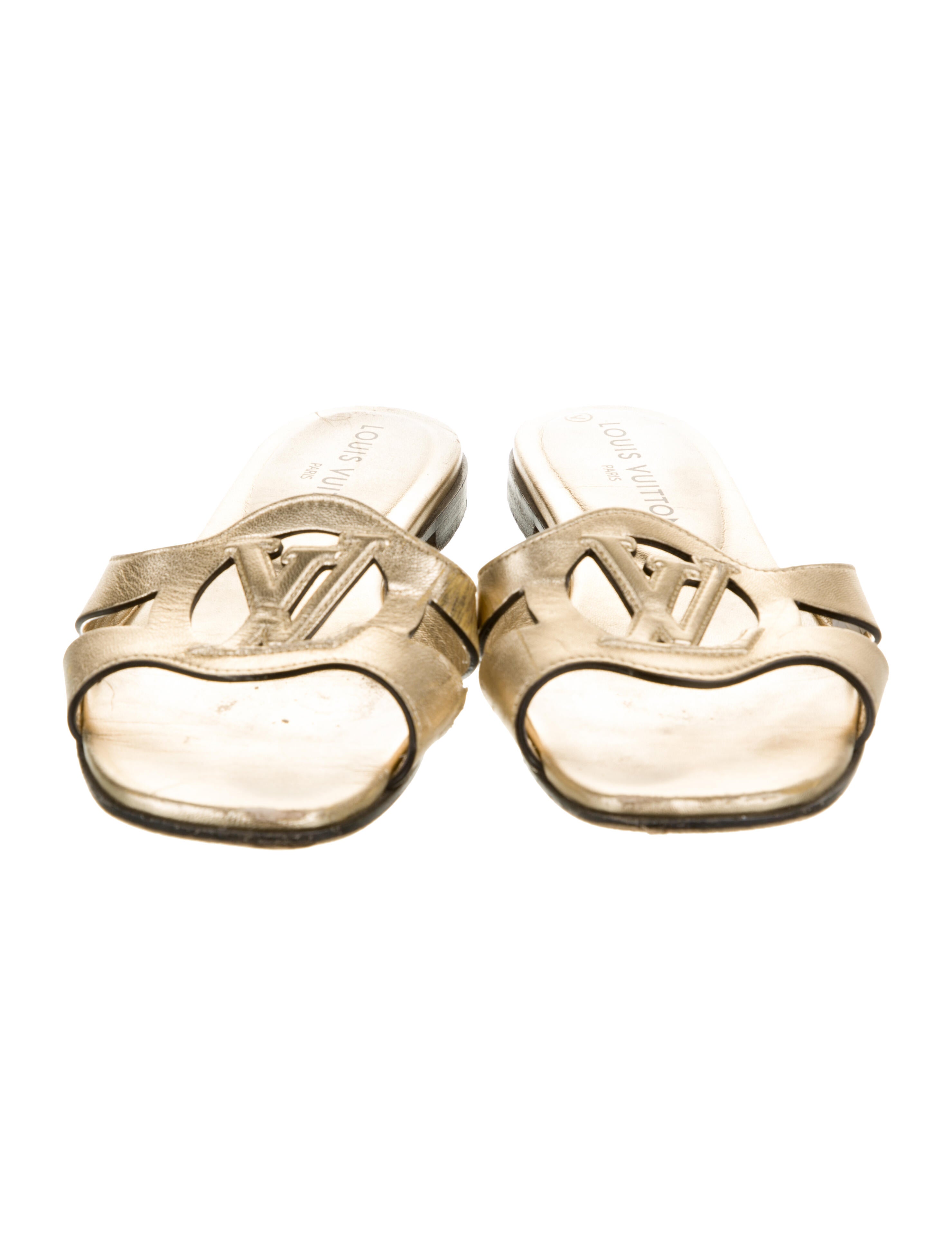 Louis Vuitton LV Monogram Leather Slides